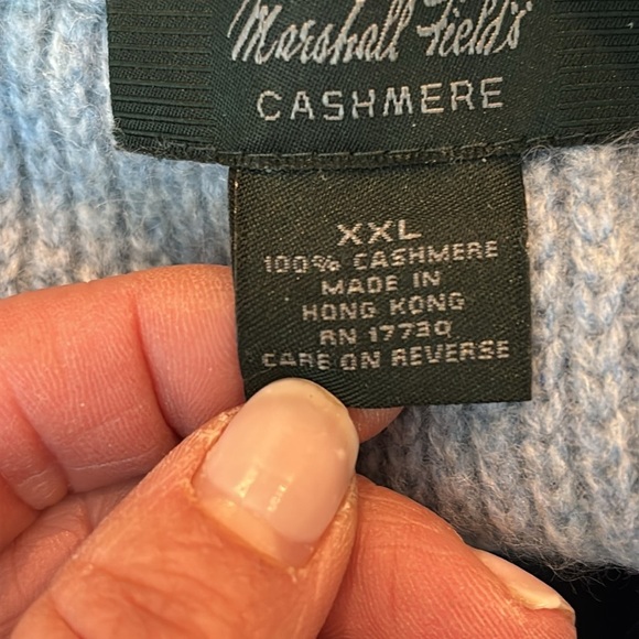 Vintage Marshall Field men’s 3ply amazing cashmere 1/4 zip sweater XXL - Picture 7 of 7